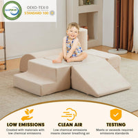 jela 6-piece soft foam climbing blocks for toddlers in brown - view 6