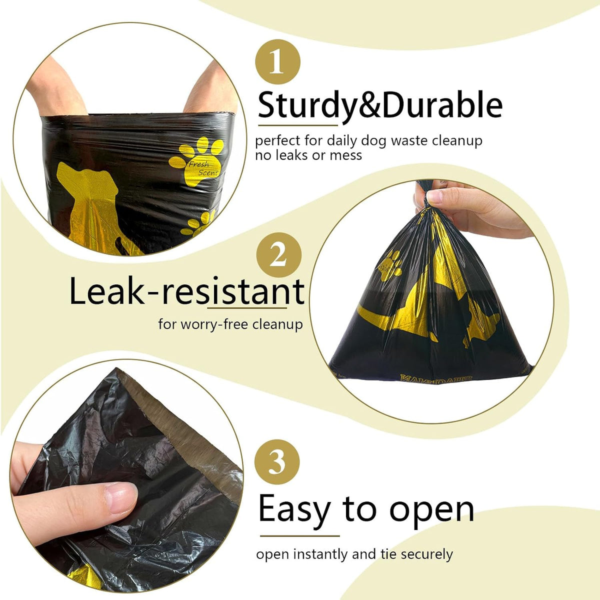 Bone-Shaped Dog Poop Bag Holder for Leash - Black / 30 Count (Pack of 1) - image 2