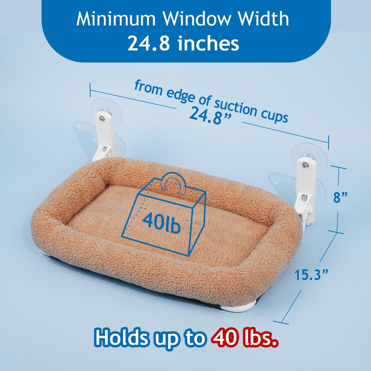 Zakkart Foldable Cat Hammock for Window – Essentials for Cats - Brown Bolster Bed / Large - image 2