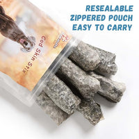 Dog Treats Natural Cod Skin Rolls, Rawhide-Free Chewy Fish Skin Dog Chews, One-Ingredient Healthy Training Treats Rich in Omega3 & Protein, 10.6 oz