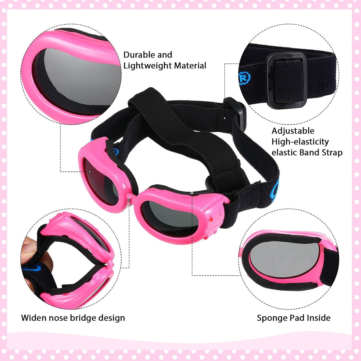 Frienda Dog Helmet and Goggles - S / Pink - image 4