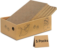 Cat Scratcher, 5 Packs in 1 Cardboard Box Cat Scratching Pad, Large – Essentials for Cats - 5 Packs with Box