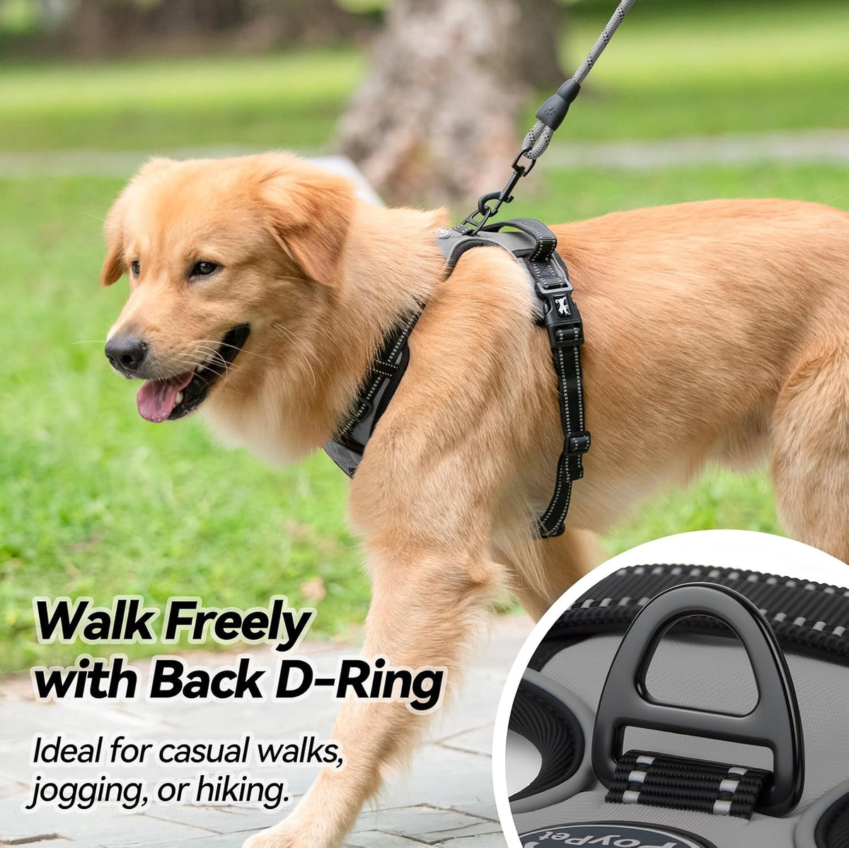 PoyPet No Pull Dog Harness Medium with Front Clip & Neck Release - XS / Grey - image 4