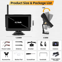 Hikity Wireless Backup Camera System 4.7 Inch Car Monitor Kit HD 1080P License Plate Rear View Camera, Digital Stable Signal, Night Version, IP68 Waterproof, Reverse Camera for Cars