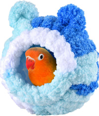 KATUMO Bird Nest, Small Sun Conure Breeding House Parrotlet Snuggle Hut Lovebird Bed for Conure - S (Blue)