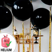PartyWoo White Balloons 155pcs Matte White Latex Balloons Different - Black-y18 / 36 inch - image 4