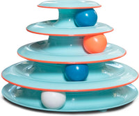 Catstages Tower of Tracks Interactive Cat Toy, 6 Spinning Balls - Blue / One-Size