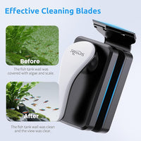 Magnetic Aquarium Glass Cleaner，Algae Scraper for Aquarium Fish Tank， Fish Tank Algae Clean Brush Dual-Sided Side Floating Aquarium Magnetic Brush (L)