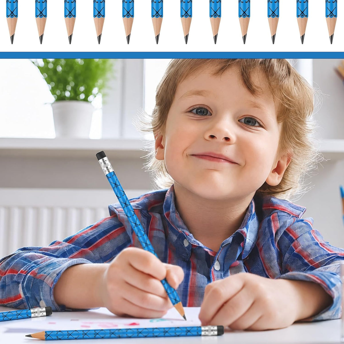 Tinlade 72 Pcs Sports Pencils and Erasers for Boys, Party Favors – Fun for Kids & Family - Street Hockey - image 4