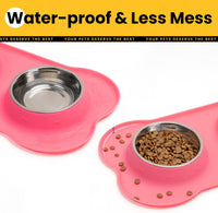Conlun Dog Bowls with Silicone Mat, No Spill Stainless Set, XS - Extra Small-5 oz / Pink - image 4