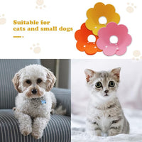 3-Pack Cat Recovery Collar - Sunflower Neck Cone, Anti-Licking, Prevents Biting & Scratching (Pink, Orange, Yellow) (M)