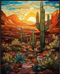 Natuyalo paint by numbers kit for adults, cactus wilderness landscape canvas 16x20 inch - view 4