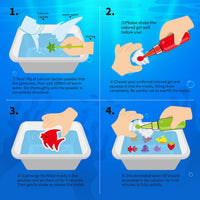 Magic Water Toy Elf Kit,DIY Squishy Water Pets with 12 Gels & 12 Molds – Fun for Kids & Family - Blue - image 4
