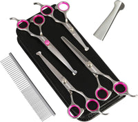 Dog Grooming Scissors with Safety Round Tips Stainless Steel – Essentials for Dogs - Pink - image 4
