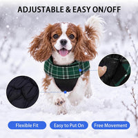 Winter Dog Jackets, Reversible Dog Coat with Leash Hole - Green / M - image 2