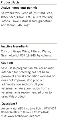 Amber NaturalZ Vibactra Plus Herbal Supplement for Dogs, Cats, Birds, Guinea Pigs, and Rabbits | Herbs for Immune Health and Yeast Balance | 1 Fluid Ounce Glass Bottle