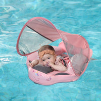 Mambobaby Float with Canopy Size Improved Non Inflatable Infant Baby - Unicorn Pink - image 4