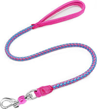 Reflective Dog Leash 2/3/4/6/10ft Braided 1/2" Strong Nylon Rope – Essentials for Dogs - 3ft * 1/2" / Pink