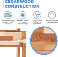 Jumbl Raised Canadian Cedar Garden Bed | Elevated Wood Planter for Growing Fresh Herbs, Vegetables, Flowers, Succulents | 72x23x30”