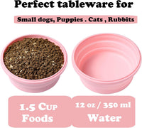 Joyinjojo Collapsible Dog Bowls with Lids - Small / Pink - image 3