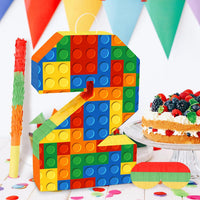 Lemicin 15.75 inch blue pinata stick kit with blindfold, rope and confetti - view 34