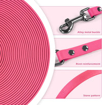 Wolfone Waterproof Dog Leash 10FT Long Line Training Leash for Dogs – Essentials for Dogs - 50ft x 0.52 IN / Pink - image 3