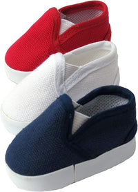 American Fashion World Red White and Blue Canvas Slip-Ons for 18-Inch - image 2