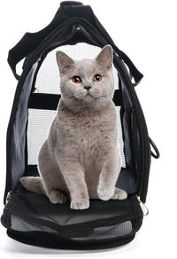 MuchL Cat Carrier for Cats Soft-Sided Travel Pat Carrier for Cat - Small-Black - image 2