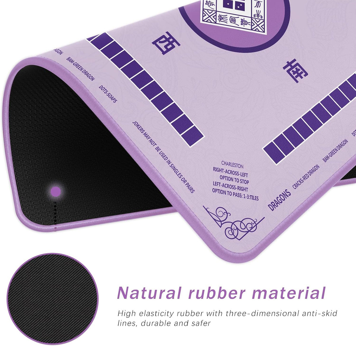 2F22E Mahjong Mat for Table 32.4" x 32.4" - Purple - image 2