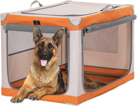 A 4 Pet 36-in Foldable Soft-Sided Dog Crate for Large Dogs – Essentials for Dogs - Orange+Beige / 40.0"L x 25.0"W x 25.0"H