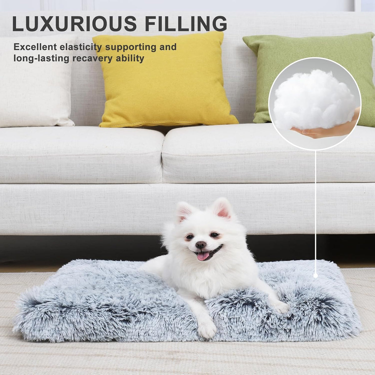Large Dog Bed Crate Pad 35" - 24.0"L x 18.0"W x 2.0"Th / Grey - image 3