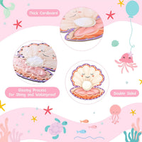 Pajean 10 Pcs Kids Lacing Cards Double Sided Animal Sewing Cards Kits - Mermaid Style - image 3
