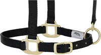 Weaver Equine Breakaway Horse Halter, Supple Leather Crown, Adjustable Chin & Throat Snap Halters for Horses, Equine Tack,Pony Size, Black