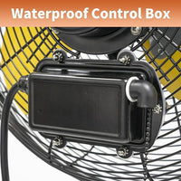 HiCFM 2600 CFM 14 inch Outdoor Wall Mount Fan, 3-Speed High Velocity Weatherproof Wall-Mounted Fans with IP44 Motor and Manual GFCI Plug for Patios, Greenhouse, and Gazebo - UL Listed