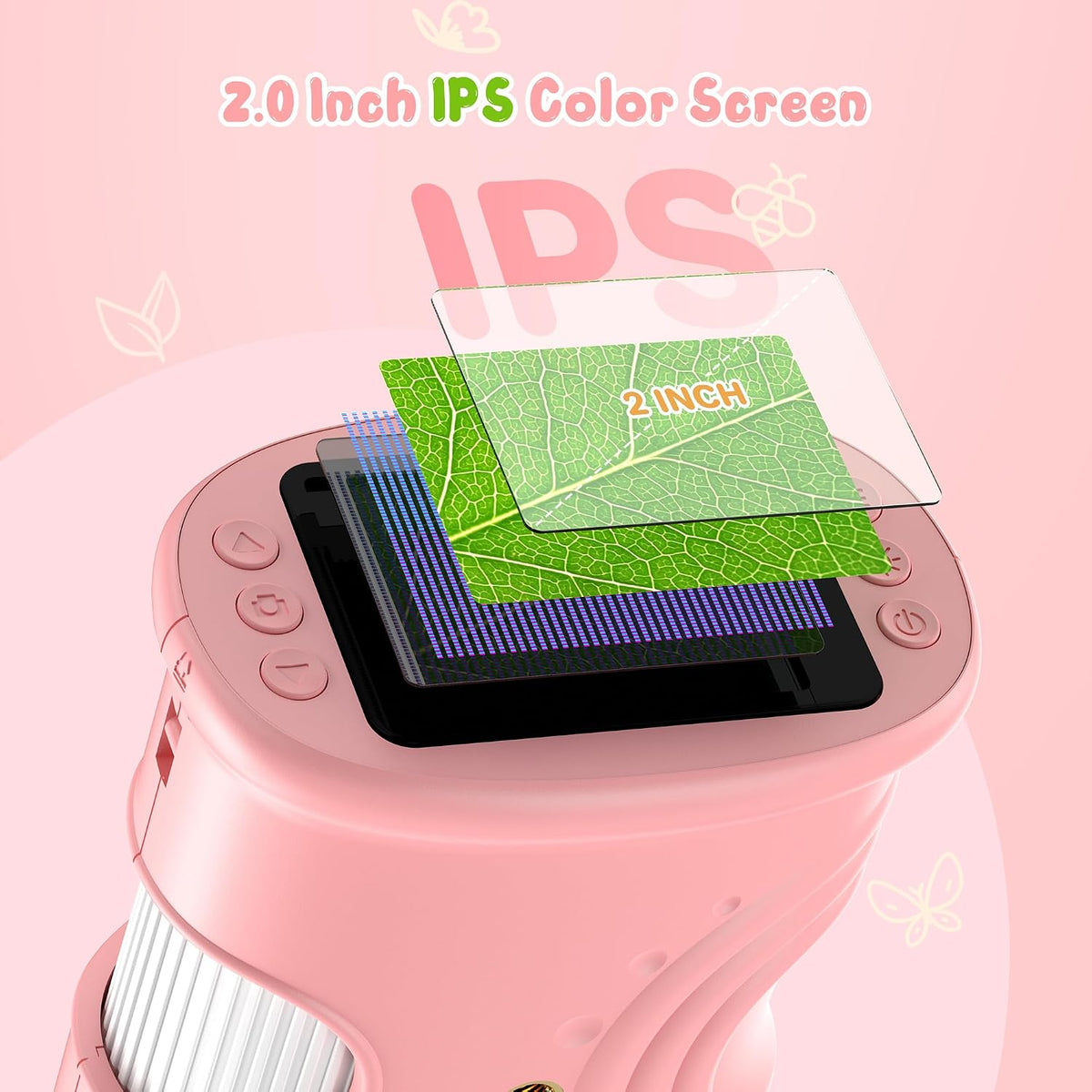1000X Handheld Digital Microscope for Kids: Pocket Microscope - Pink - image 4