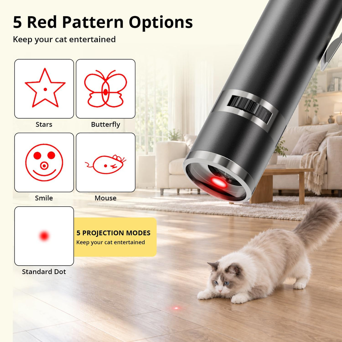 Cat Toys, Rechargeable, Interactive USB Chase Toy for Cats & Kittens – Essentials for Cats - Black 1pcs - image 4