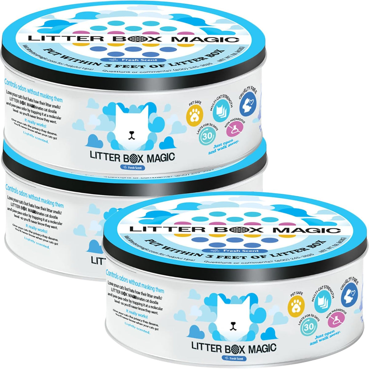 Litter Box Magic Cat Litter Deodorizer Gel, Fresh Scent - Fresh / 16 Fl Oz (Pack of 3)