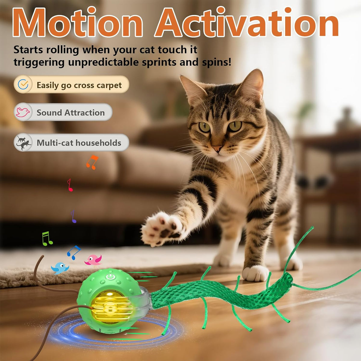 Giociv Interactive Cat Toys for Bored Cats, with Chirping - image 3