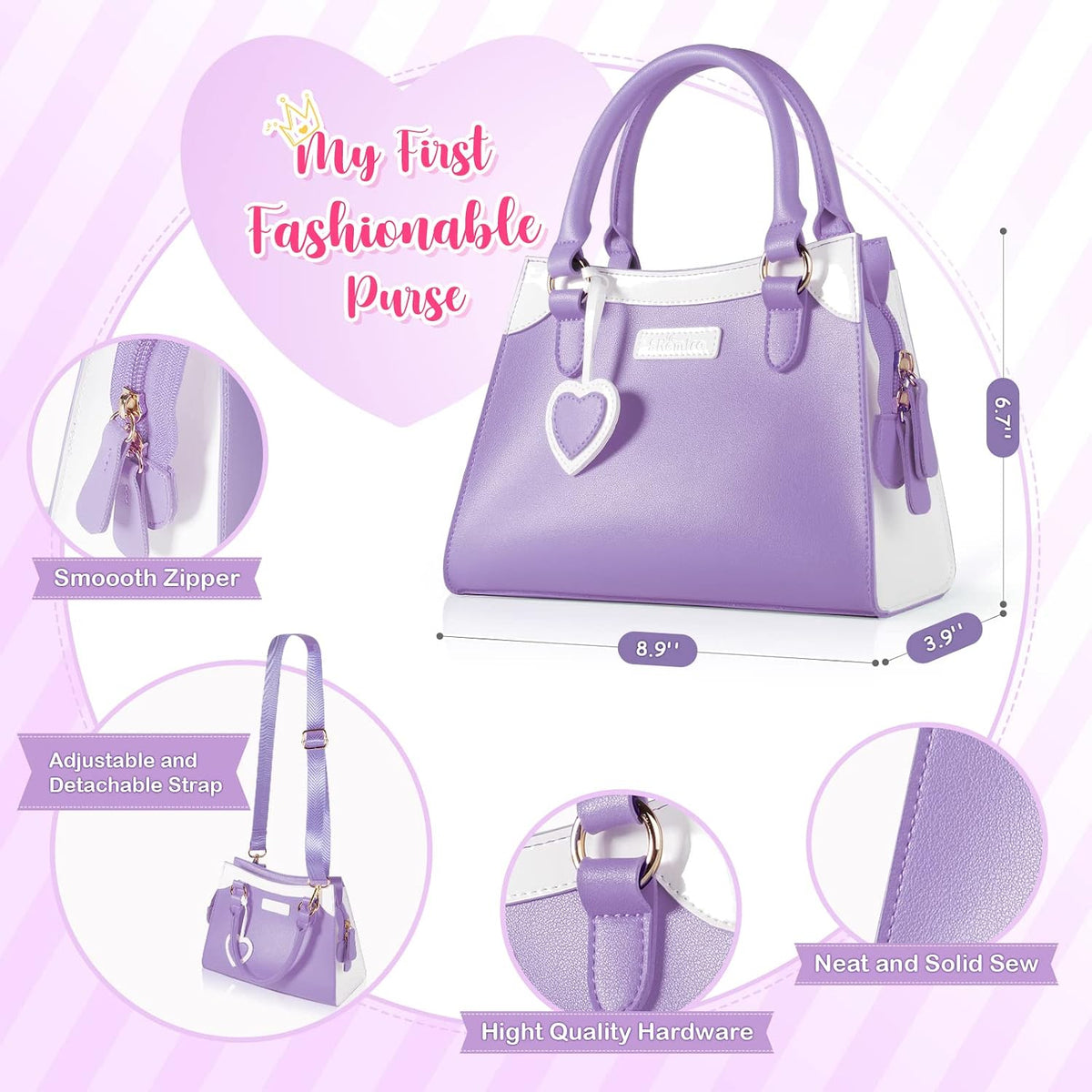 Shemira Play Purse for Little Girls - Purple - image 3