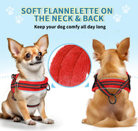 SlowTon No Pull Small Dog Harness and Leash Set with Front Clip – Essentials for Dogs - X-Small / Red - image 2