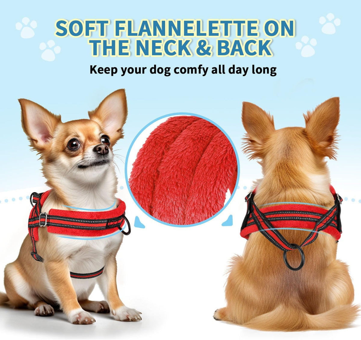SlowTon No Pull Small Dog Harness and Leash Set with Front Clip – Essentials for Dogs - X-Small / Red - image 2