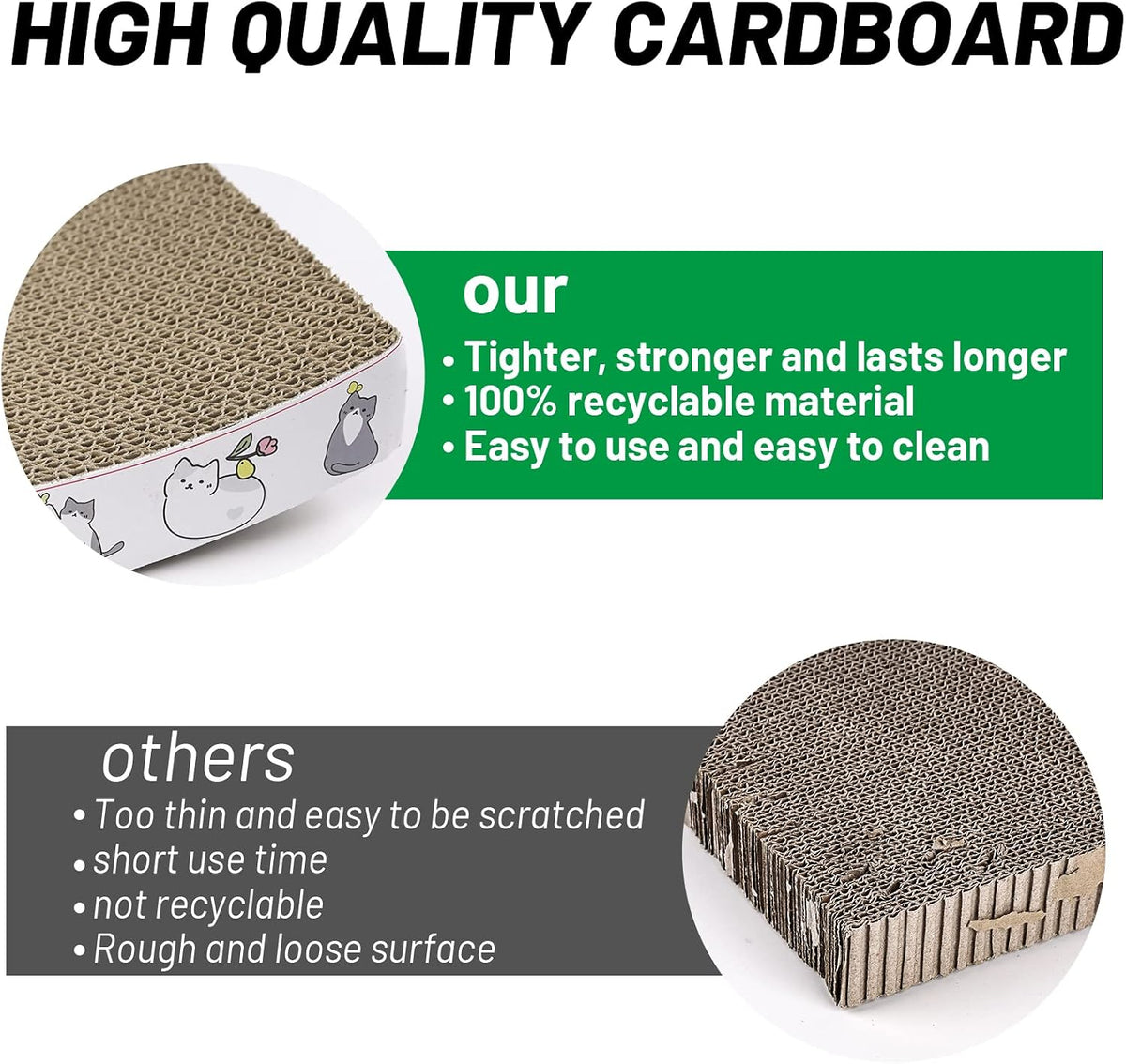 PatiencET Cat Scratch Pad with Box - Waved - 4 Pack - image 4