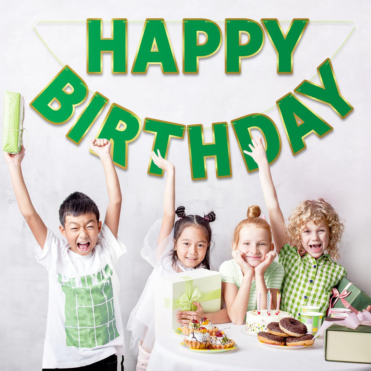 Pre-Strung Happy Birthday Banner - Green - image 3