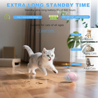 Upgraded 2.36 Inch Large Interactive Cat Toys Ball for Indoor Cats - Pink - image 2