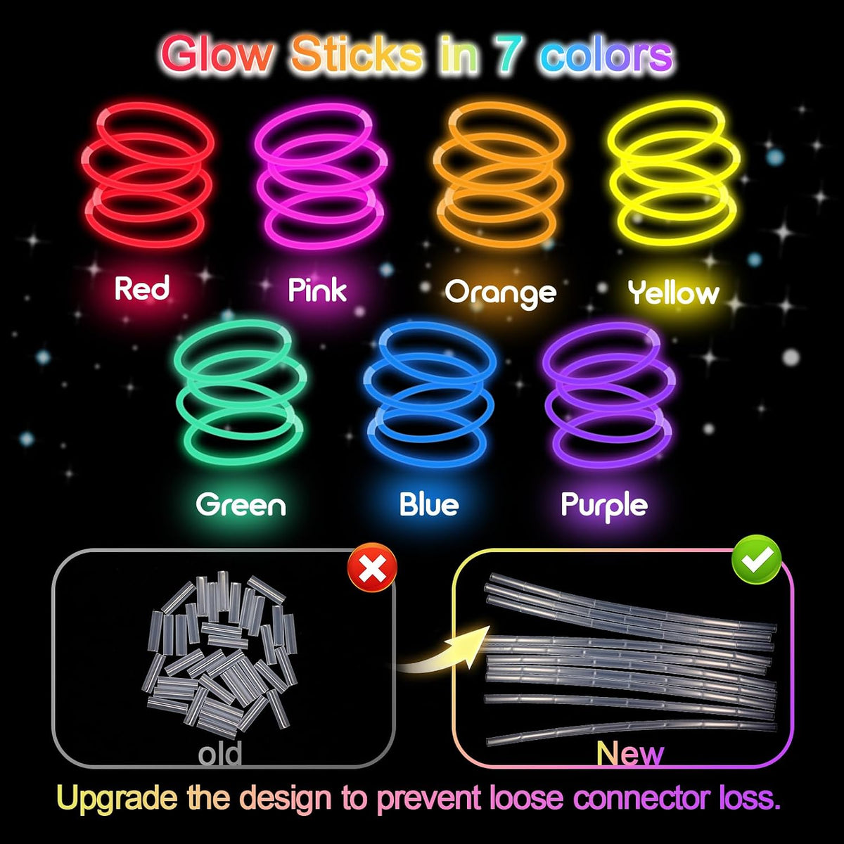 JICUICUI Glow Sticks Bulk Party Pack - 500glow sticks - image 3