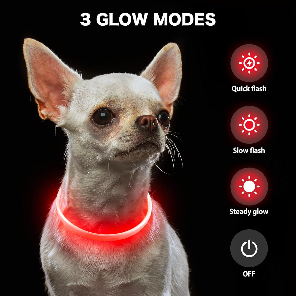 Light Up Dog Collar – Essentials for Dogs - XS-Red (40cm) - image 3