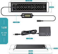 hygger Auto On Off LED Aquarium Light, Full Spectrum Fish Tank Light with LCD Monitor, 24/7 Lighting Cycle, 7 Colors, Adjustable Timer, IP68 Waterproof, 3 Modes for 12"-18" Freshwater Planted Tank