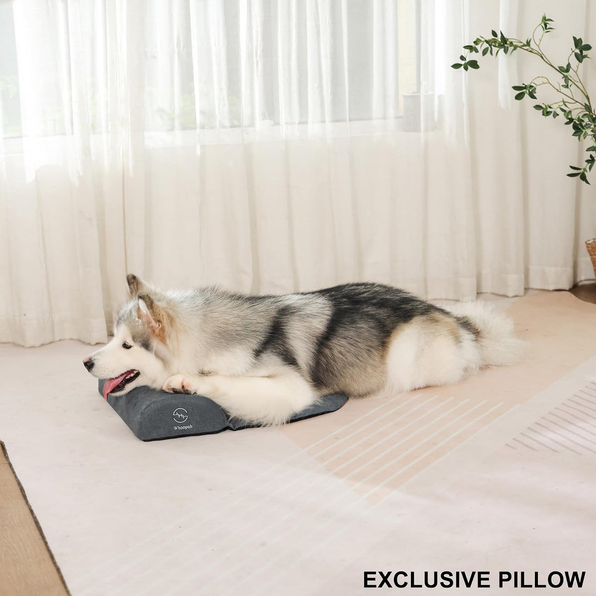 Dog Bolster Pillow for Extra Large Dogs - Dark Gray / X-Large - image 2