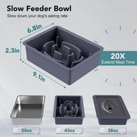 UPSKY 2-in-1 Elevated Dog Bowls Set with 4 Height Adjustable Stand - F-3 in 1 Blue - image 4