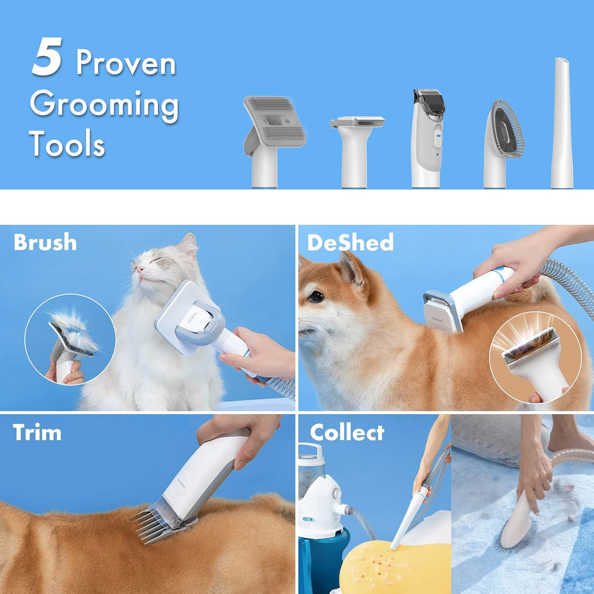 Neakasa P2 Pro Dog Grooming Kit - Blue-white - image 2